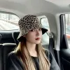 Leopard print hat, women's fisherman hat, double-sided fashionable face covering for spring and summer, trendy American street style, Korean style, thin basin hat details Picture